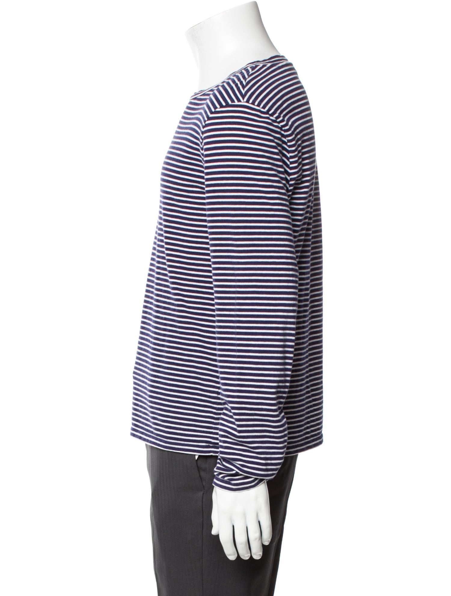 Sandro Striped Crew Neck Henley