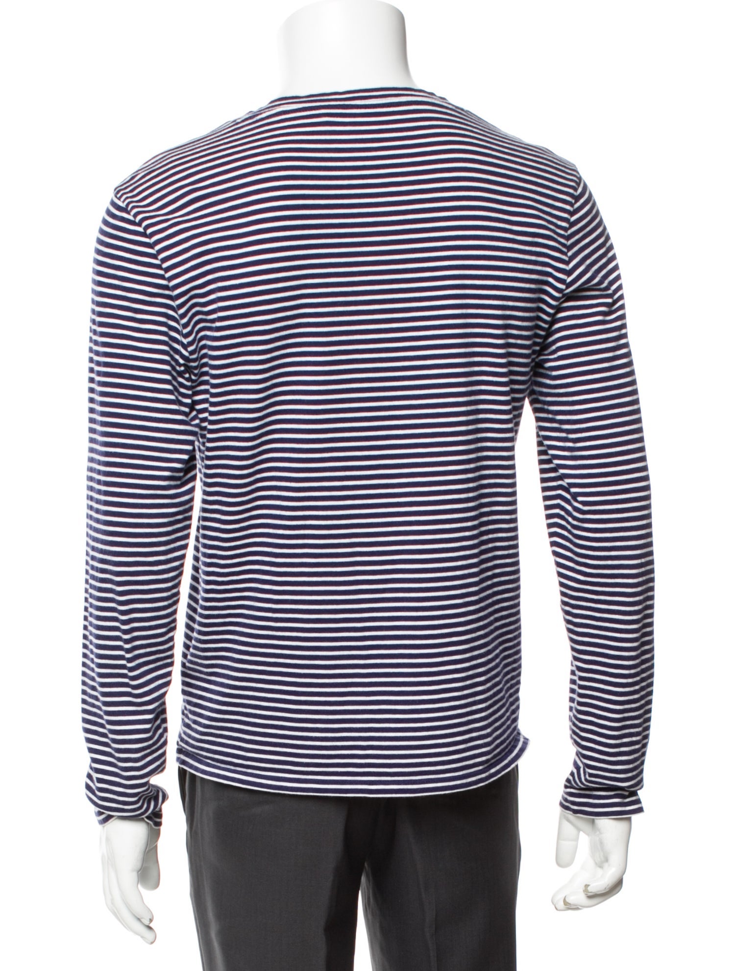 Striped Crew Neck Henley