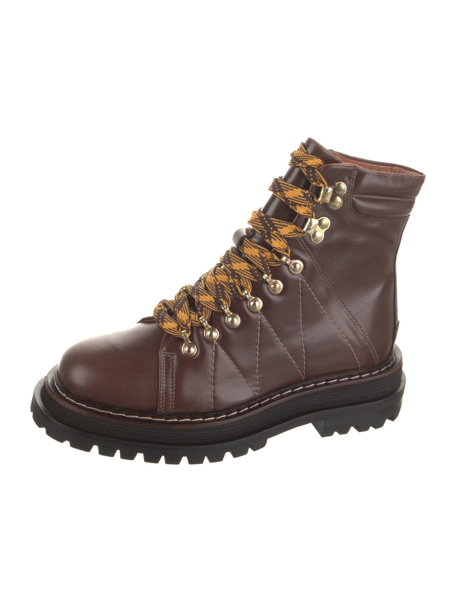 Sandro Leather Printed Combat Boots