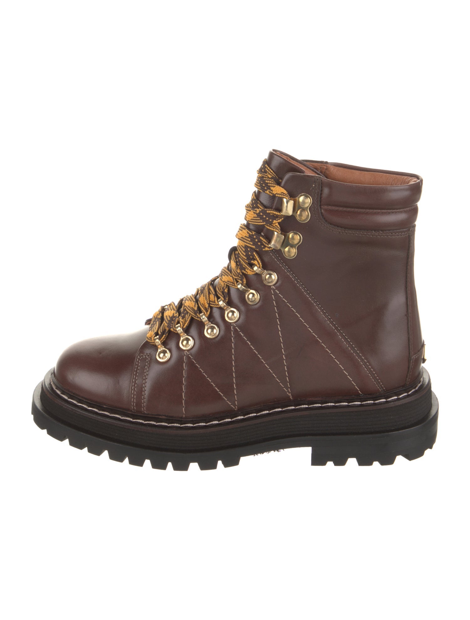 Sandro Leather Printed Combat Boots