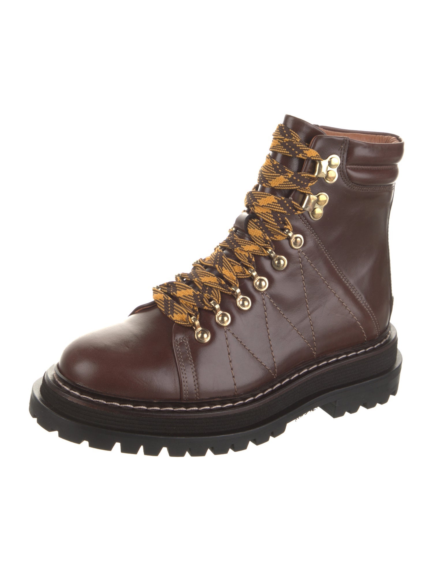 Sandro Leather Printed Combat Boots