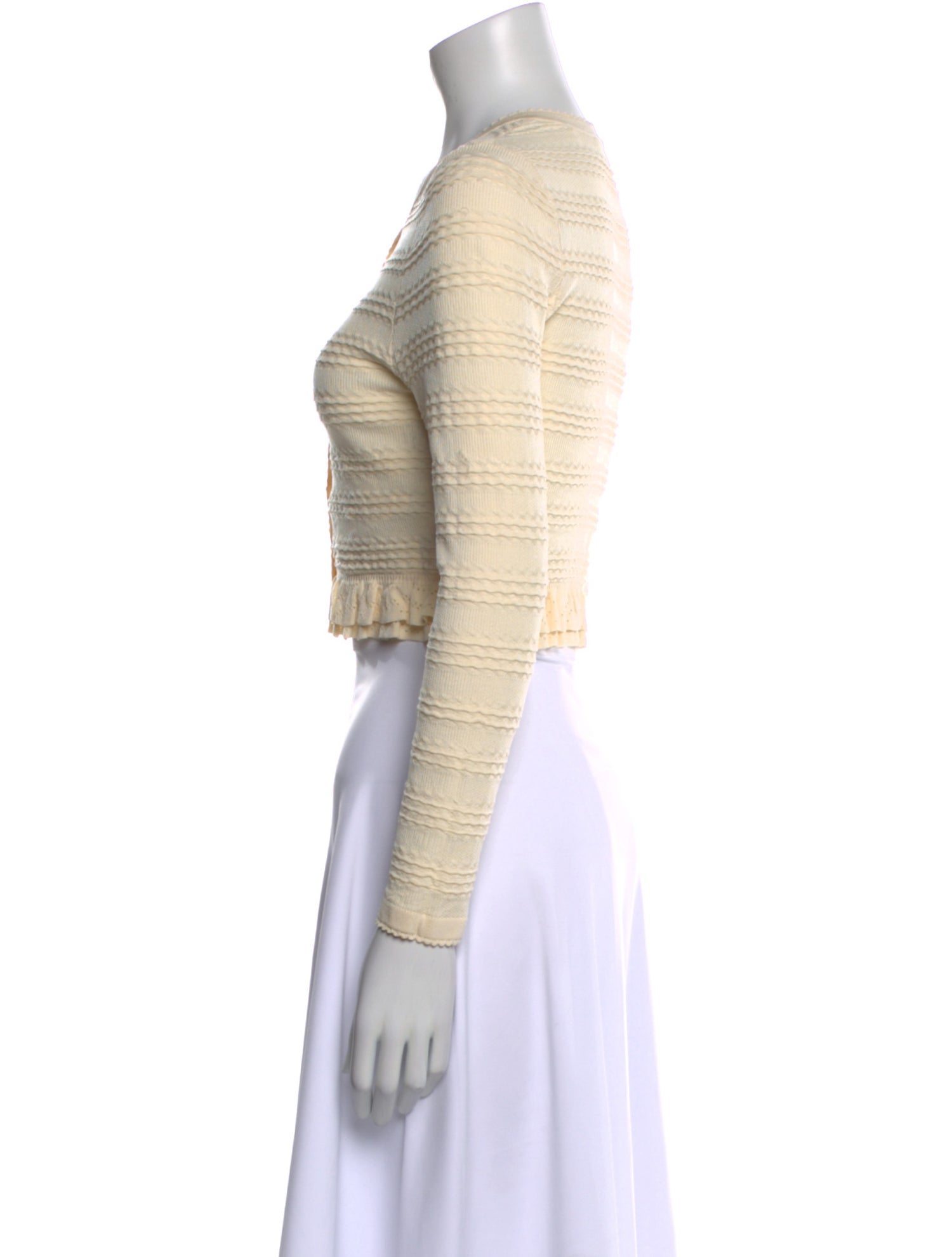 Sandro Crew Neck Long Sleeve Crop Top