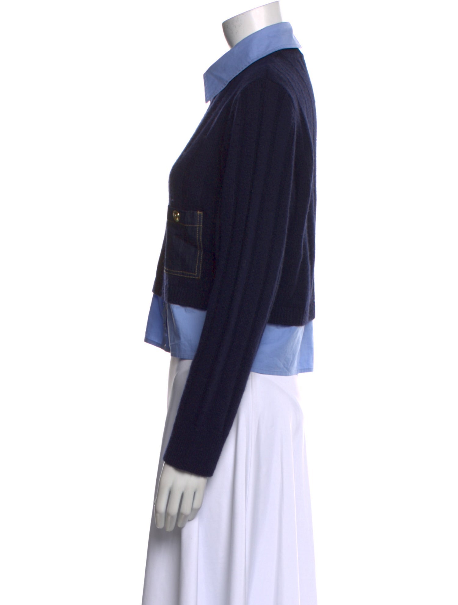 Sandro Wool Long Sleeve Crop Top