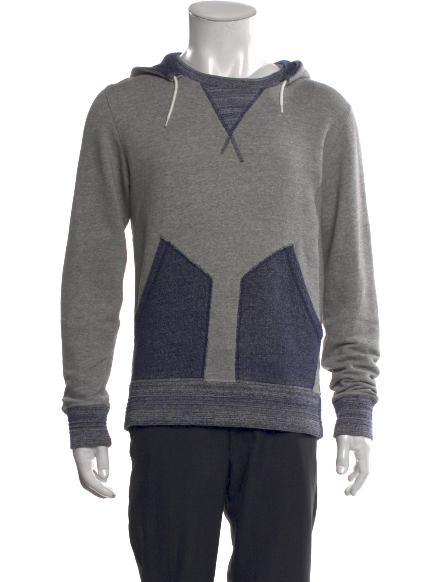 Sandro Colorblock Pattern Crew Neck Hoodie