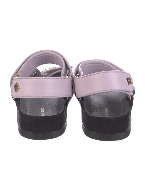 Sandro Leather Colorblock Pattern Slides