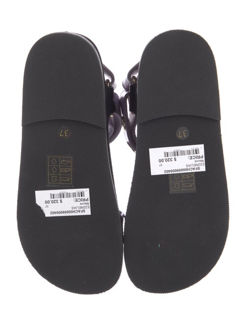 Sandro Leather Colorblock Pattern Slides