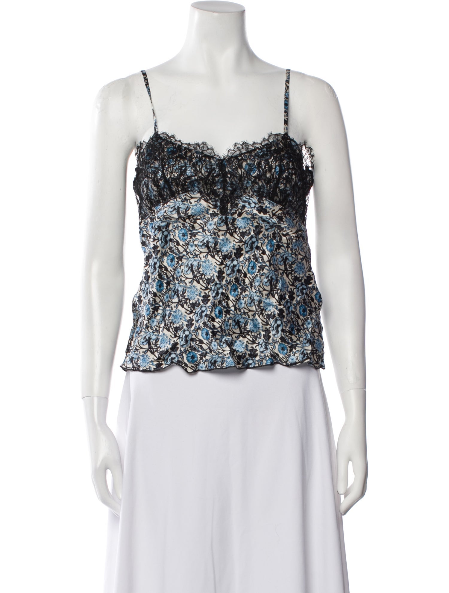 Sandro Printed Lace Trim Embellishment Pajamas