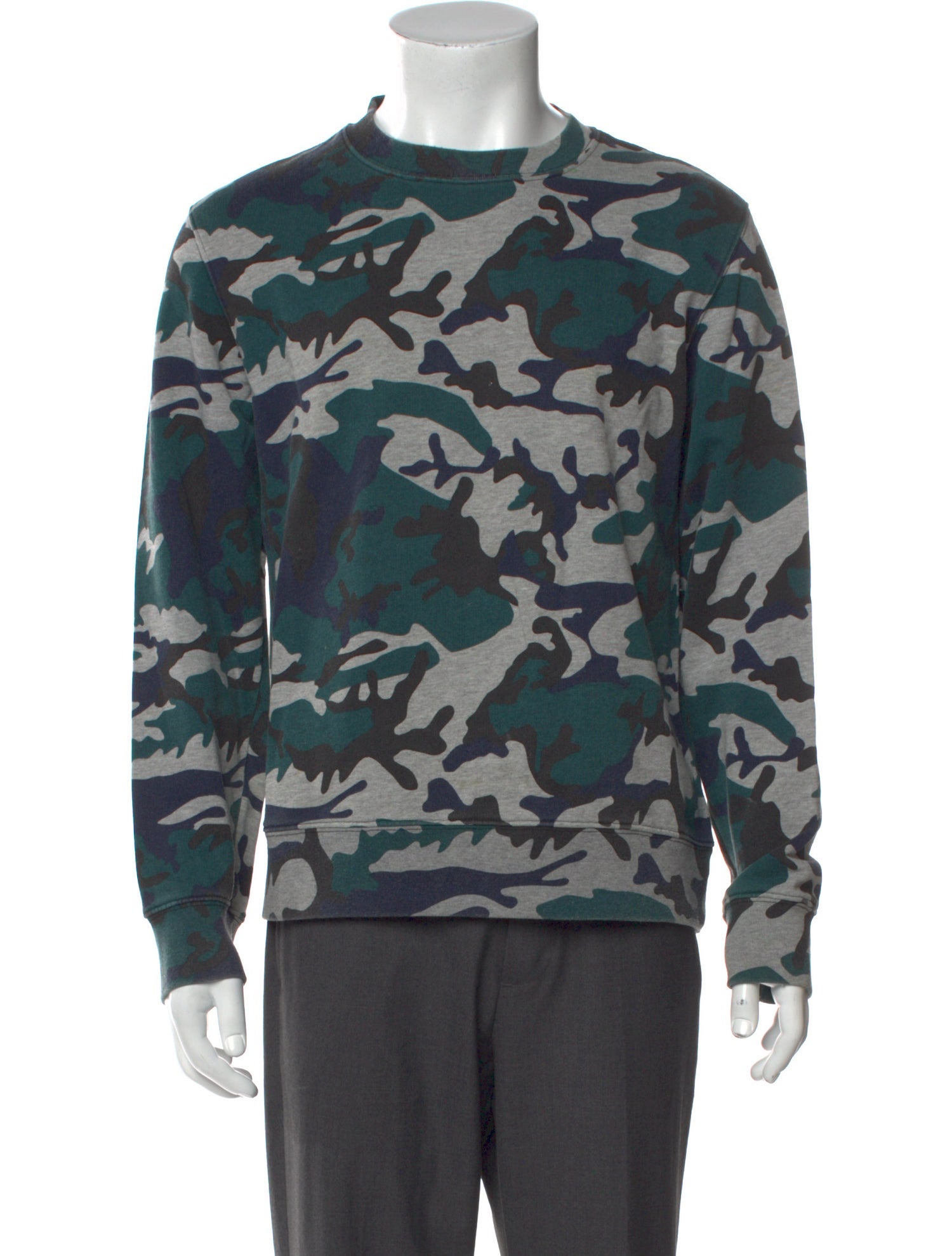 Sandro Camouflage Print Crew Neck Pullover
