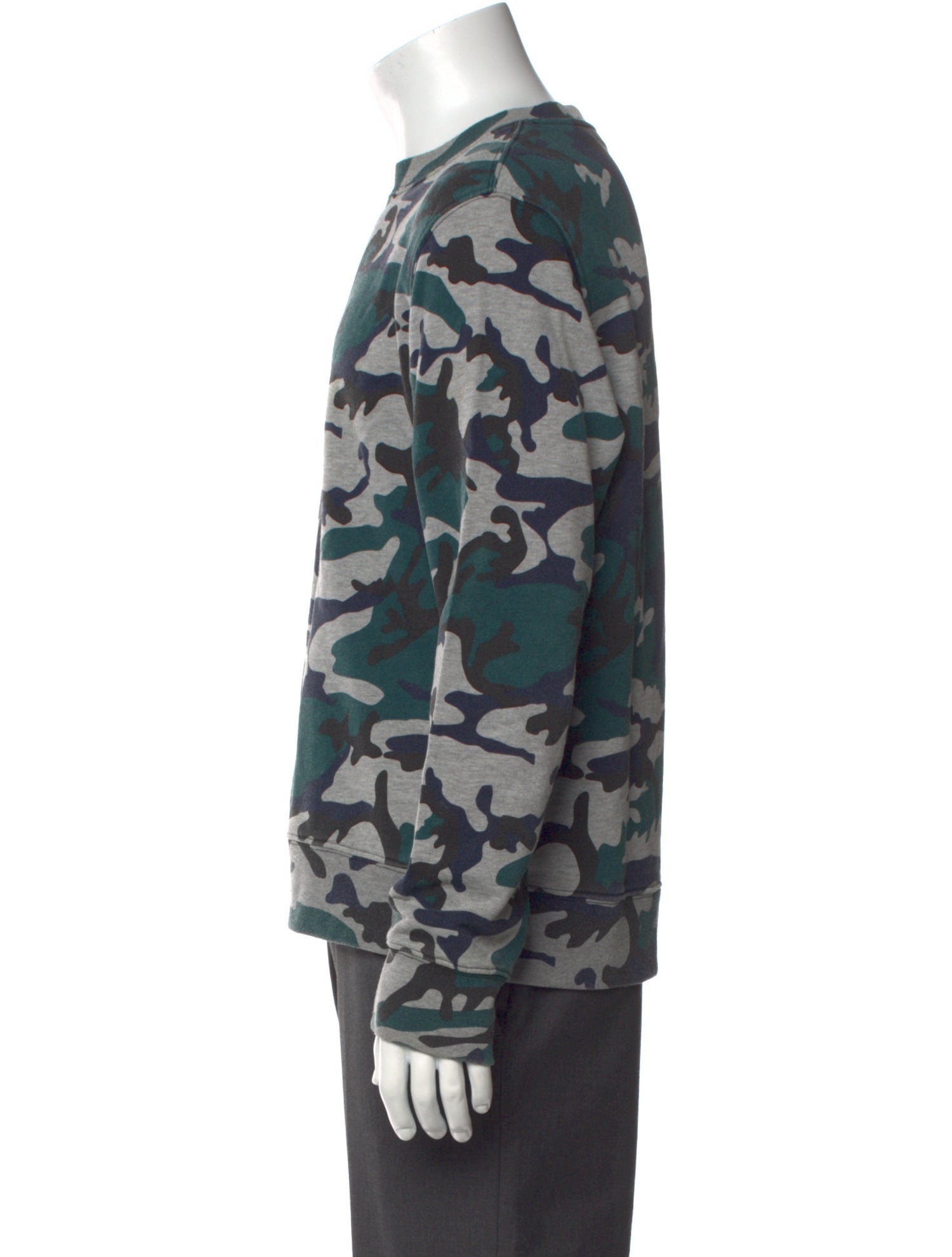 Sandro Camouflage Print Crew Neck Pullover