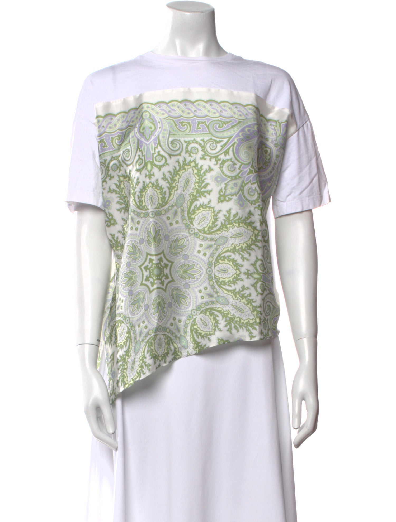 Sandro Paisley Print Bateau Neckline T-Shirt