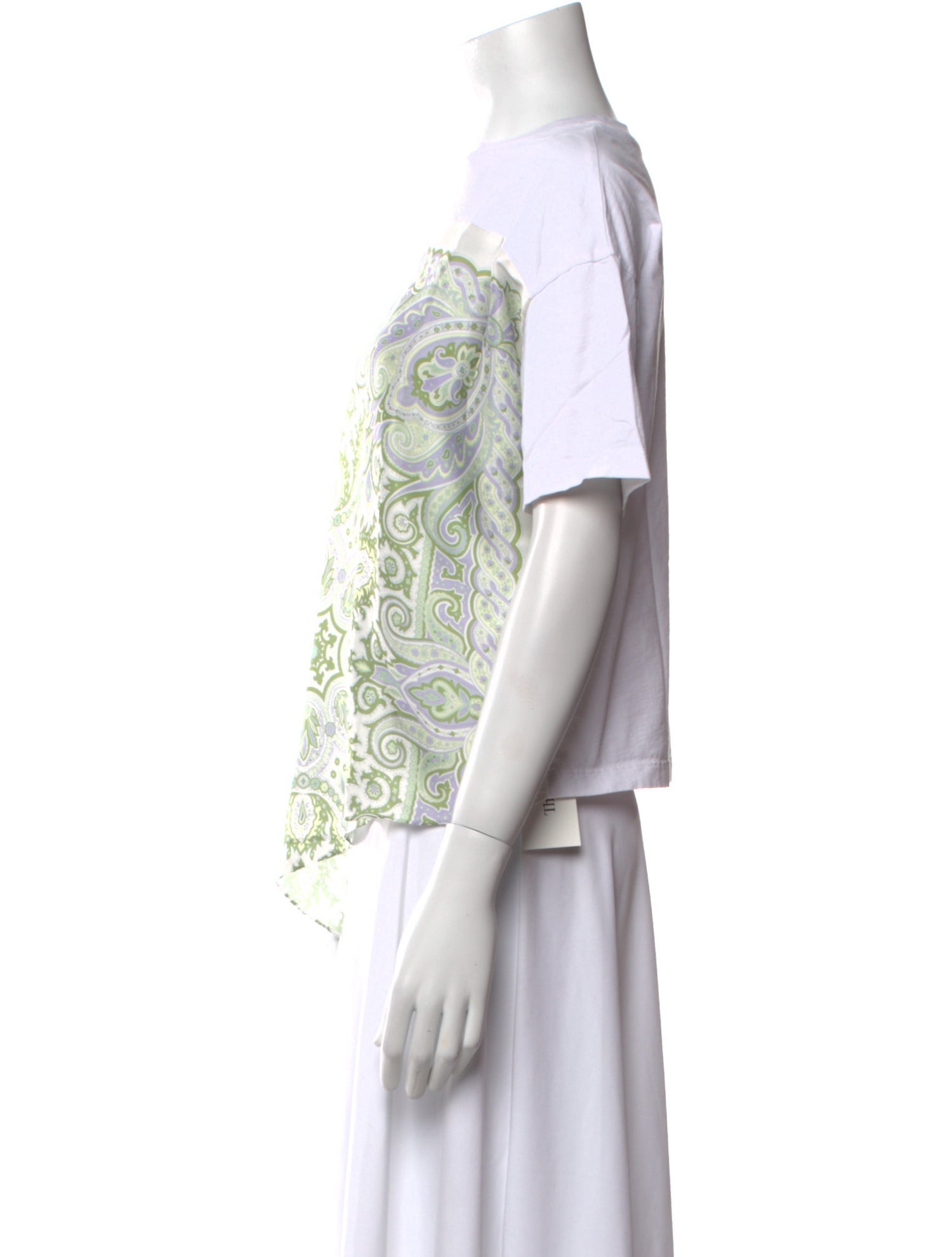 Sandro Paisley Print Bateau Neckline T-Shirt