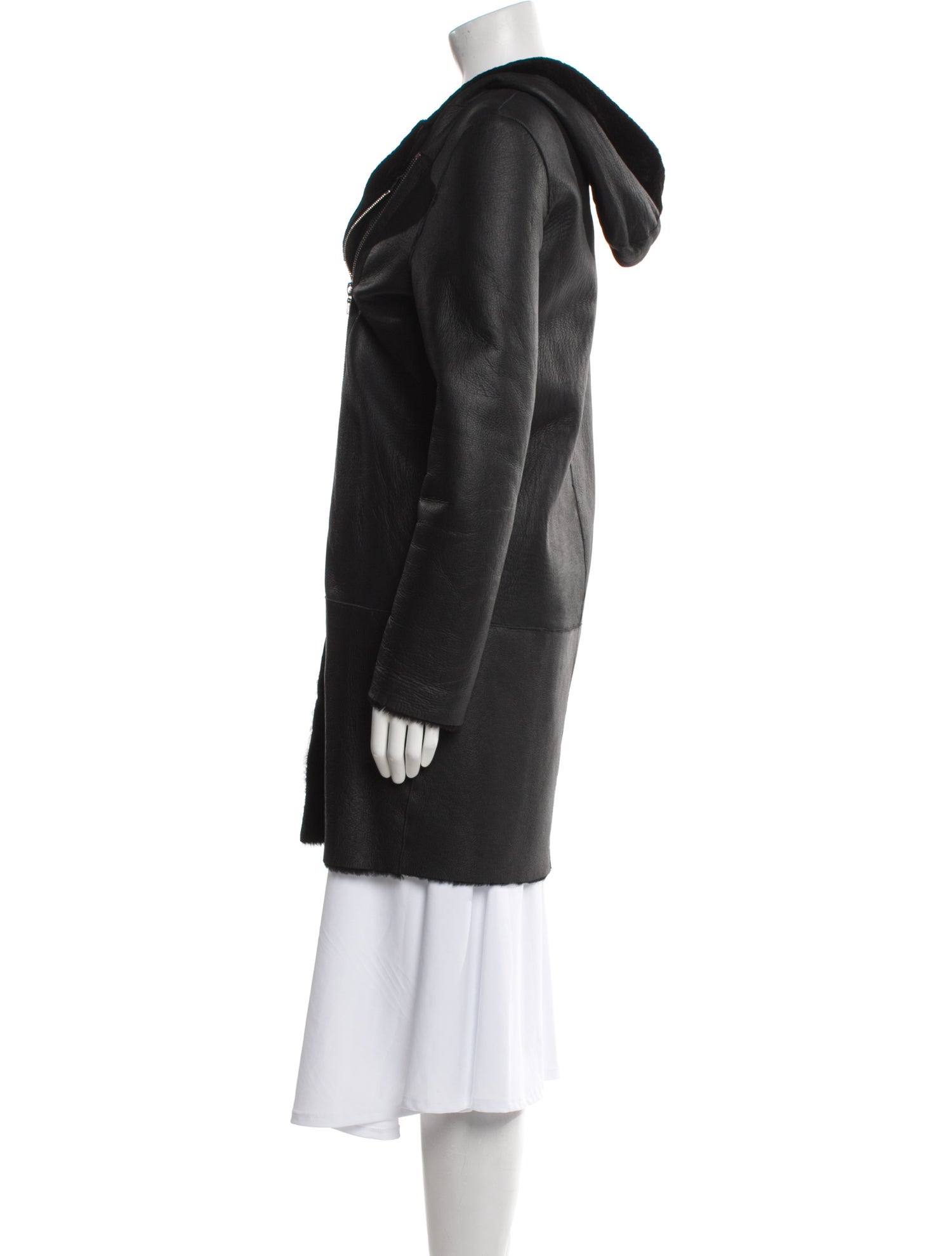 Sandro Lamb Leather Coat