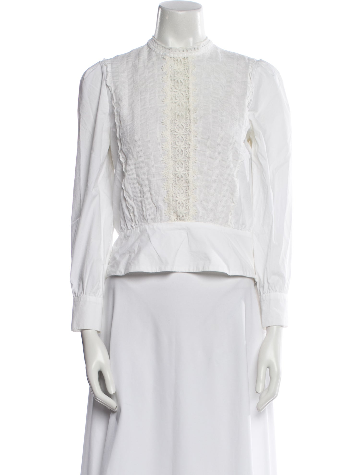 Sandro Mock Neck Long Sleeve Crop Top