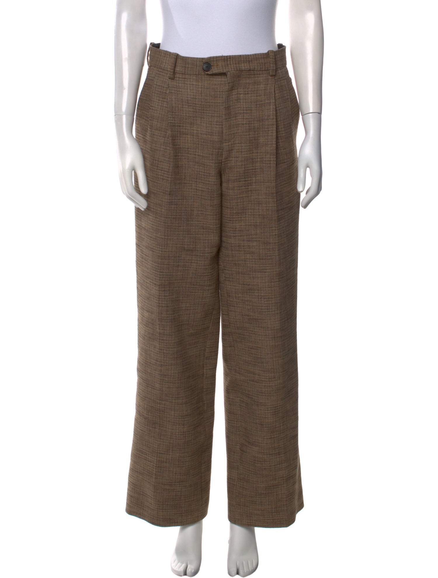 Sandro Plaid Print Wide Leg Pants