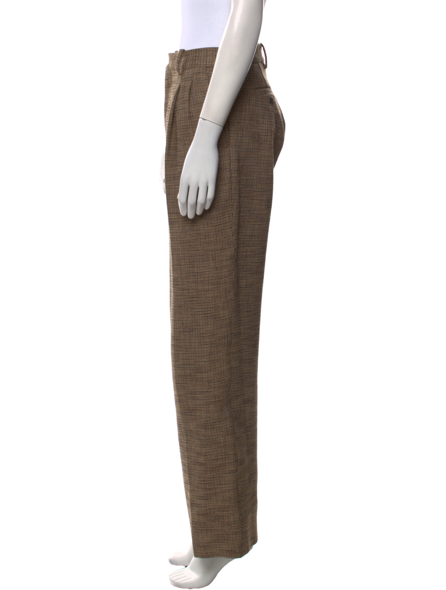 Sandro Plaid Print Wide Leg Pants