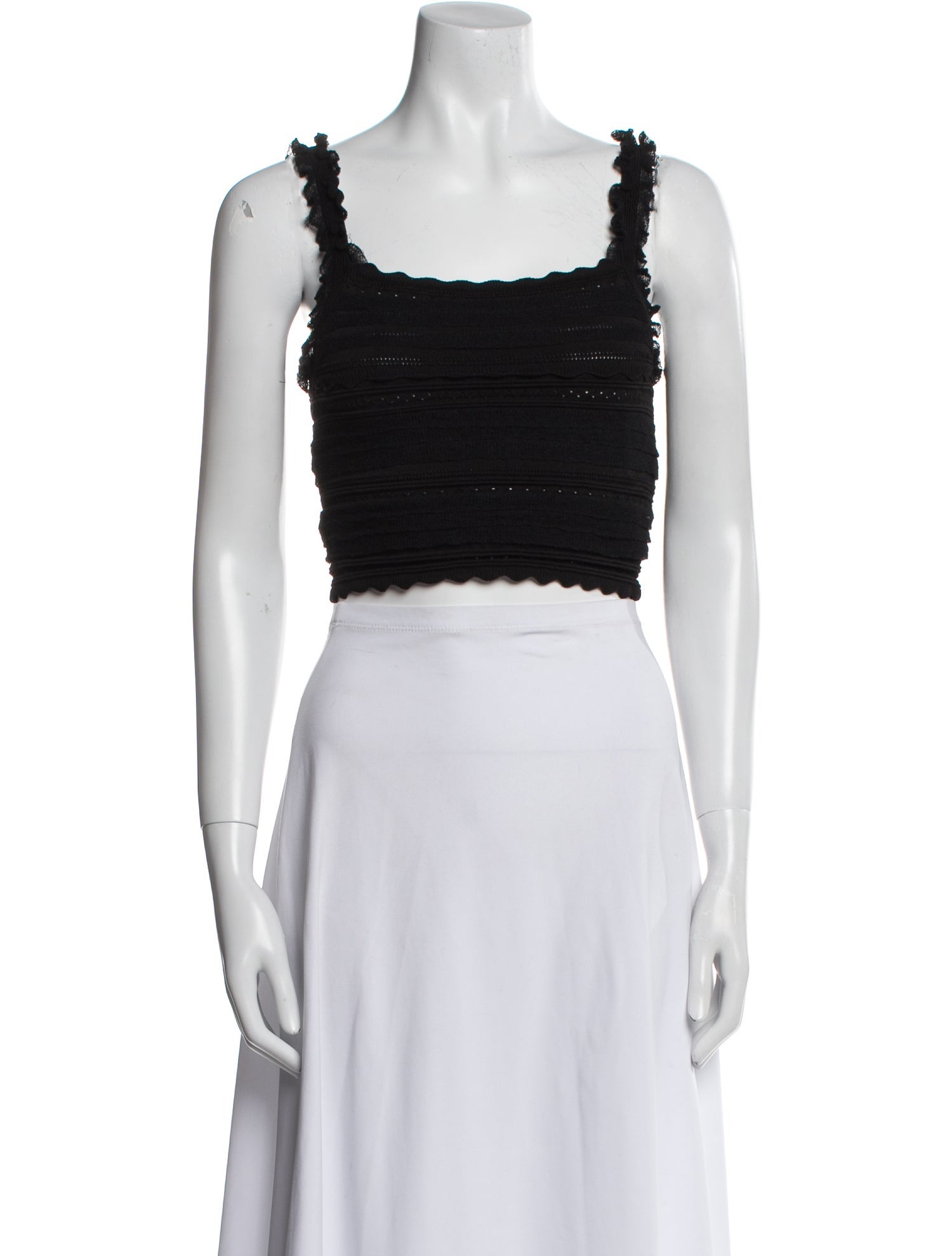 Sandro Square Neckline Sleeveless Crop Top