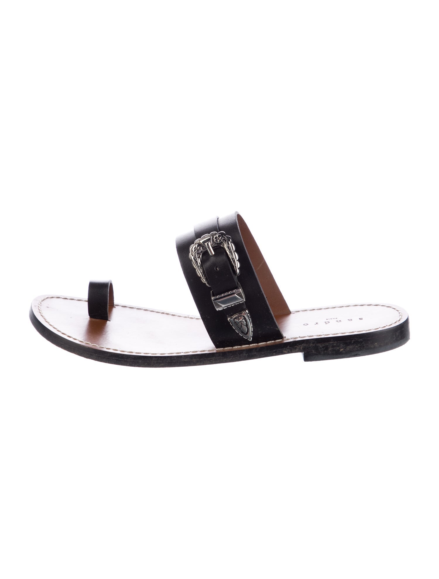Sandro Leather Slides