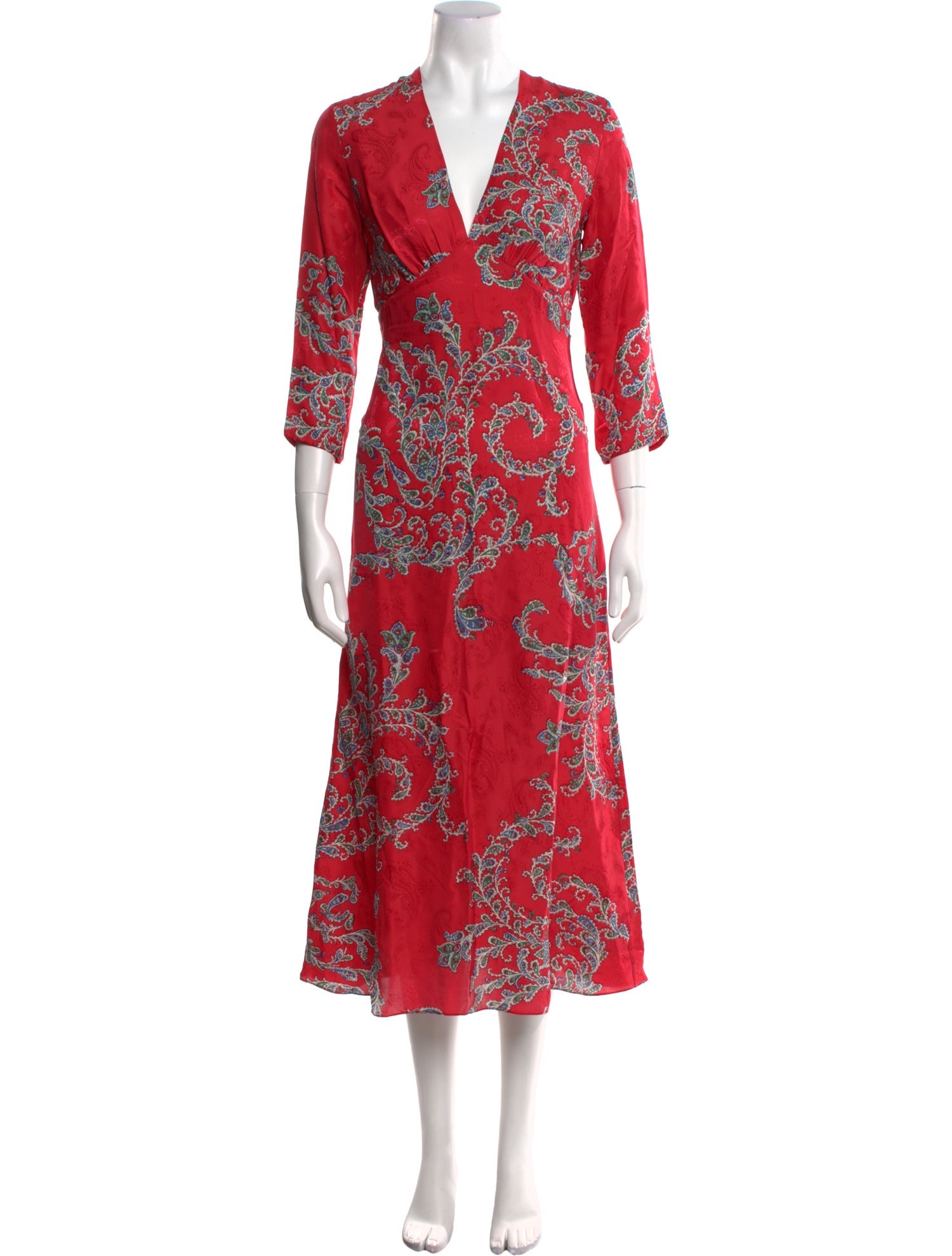 Sandro Paisley Print Midi Length Dress w/ Tags