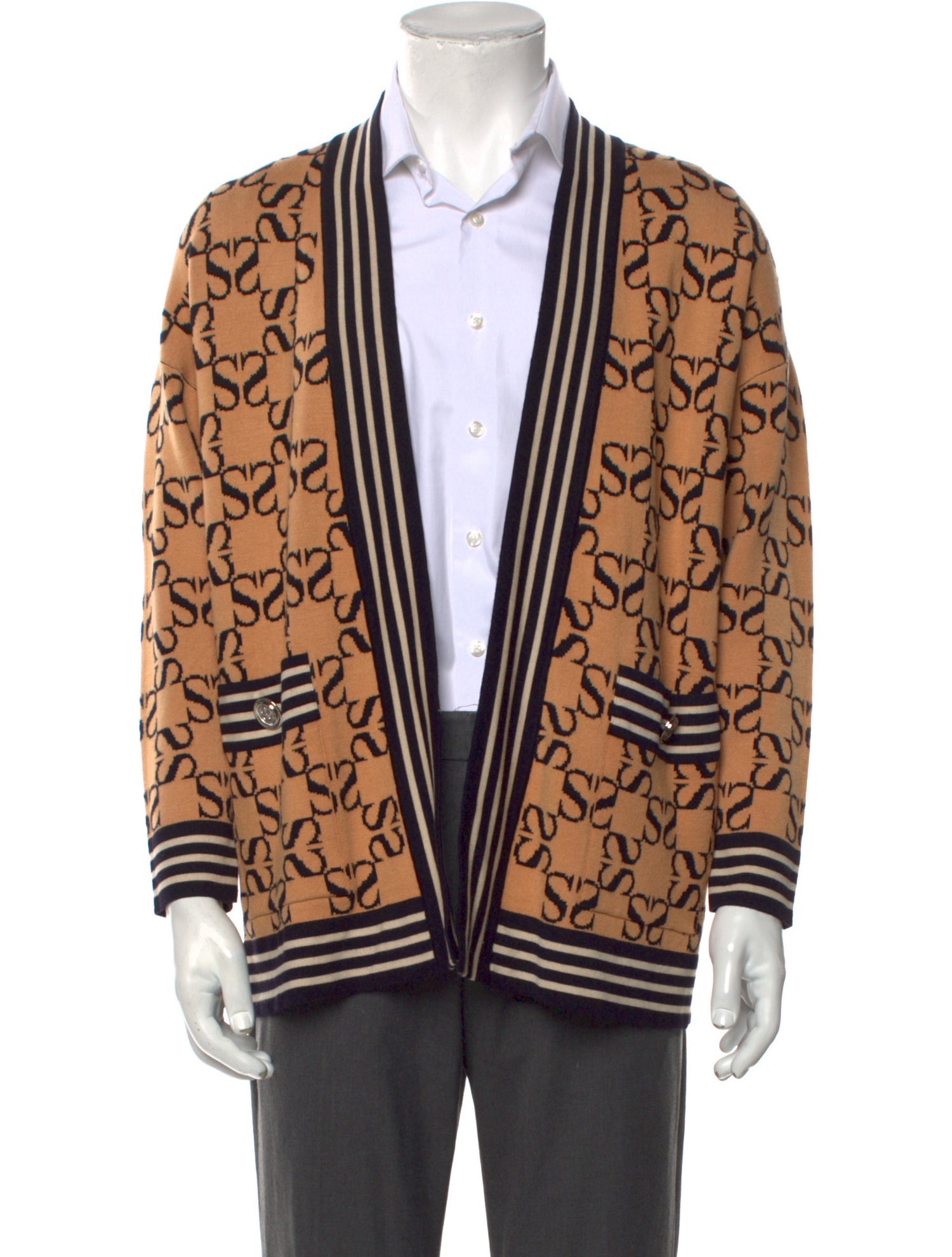 Sandro Printed Open Front Cardigan