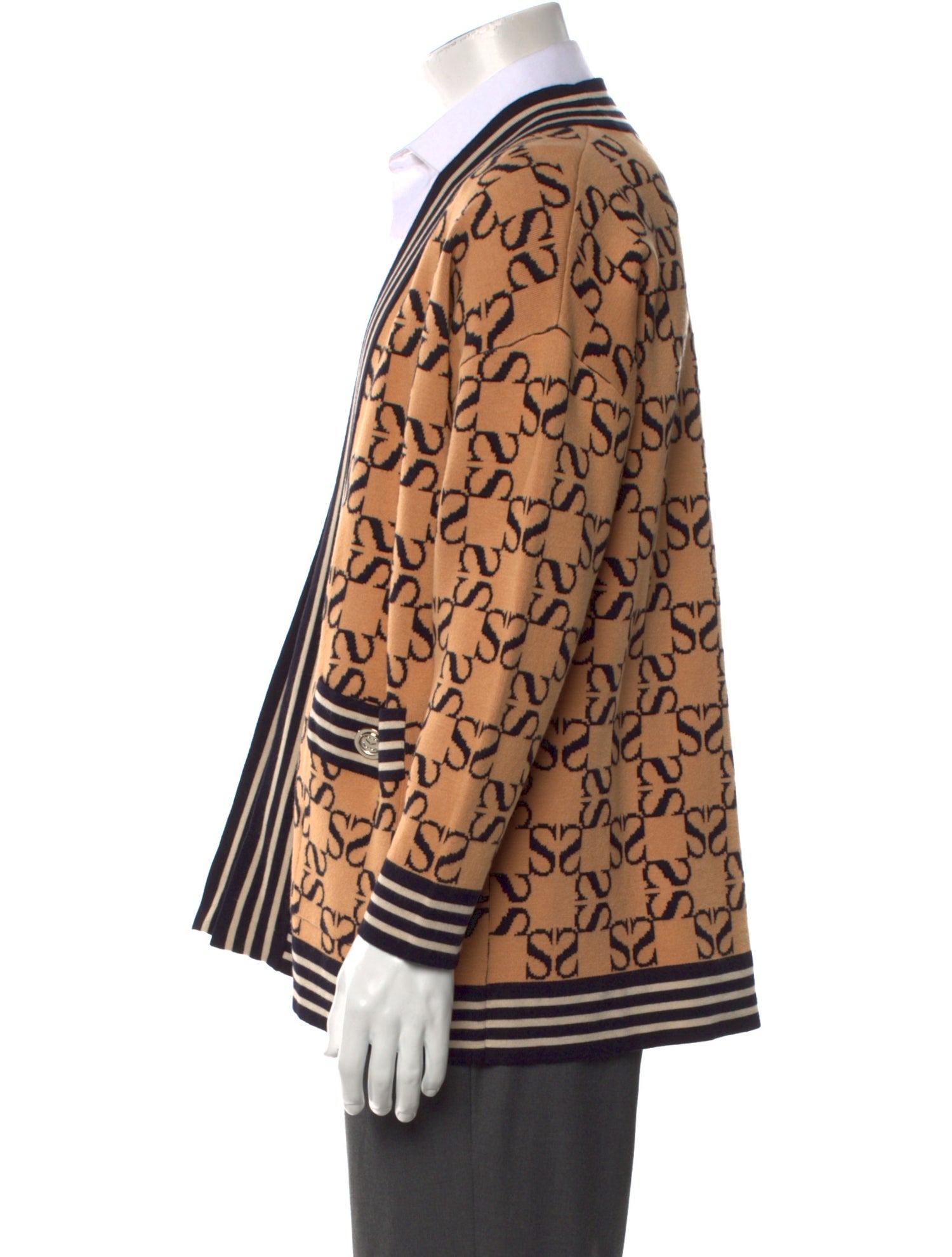 Sandro Printed Open Front Cardigan