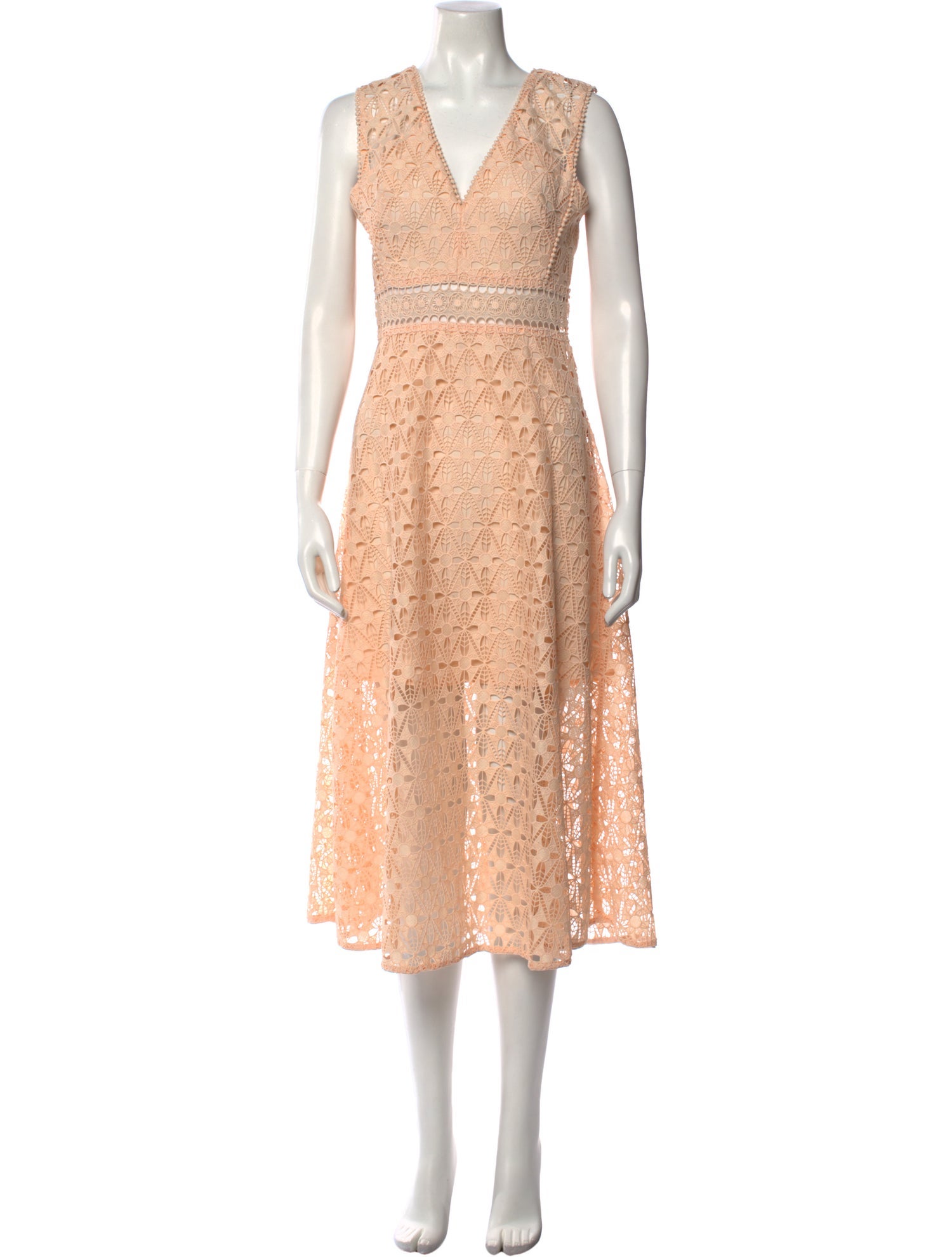 Sandro Lace Pattern Midi Length Dress - Orange Dresses, Clothing -  WS2210883 | The RealReal