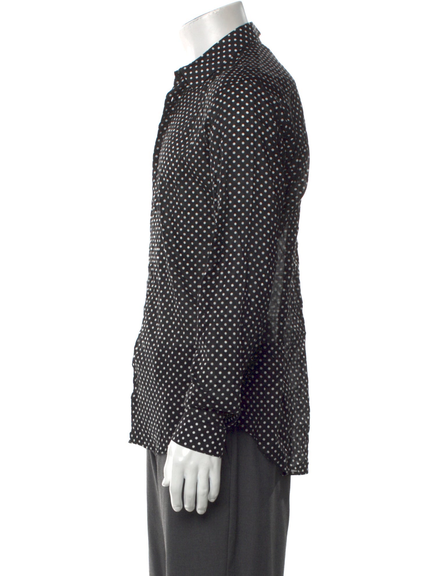 Sandro Polka Dot Print Long Sleeve Dress Shirt