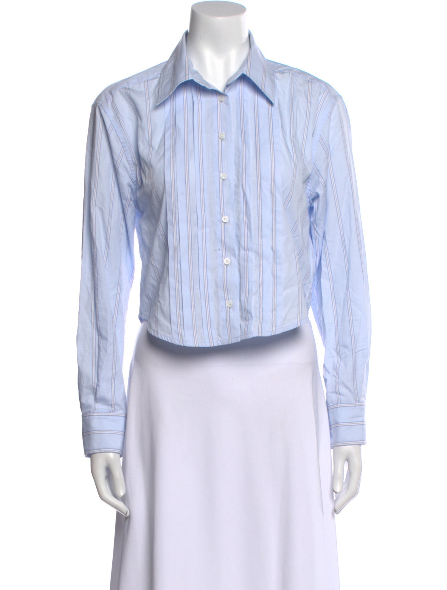 Sandro Striped Long Sleeve Button-Up Top