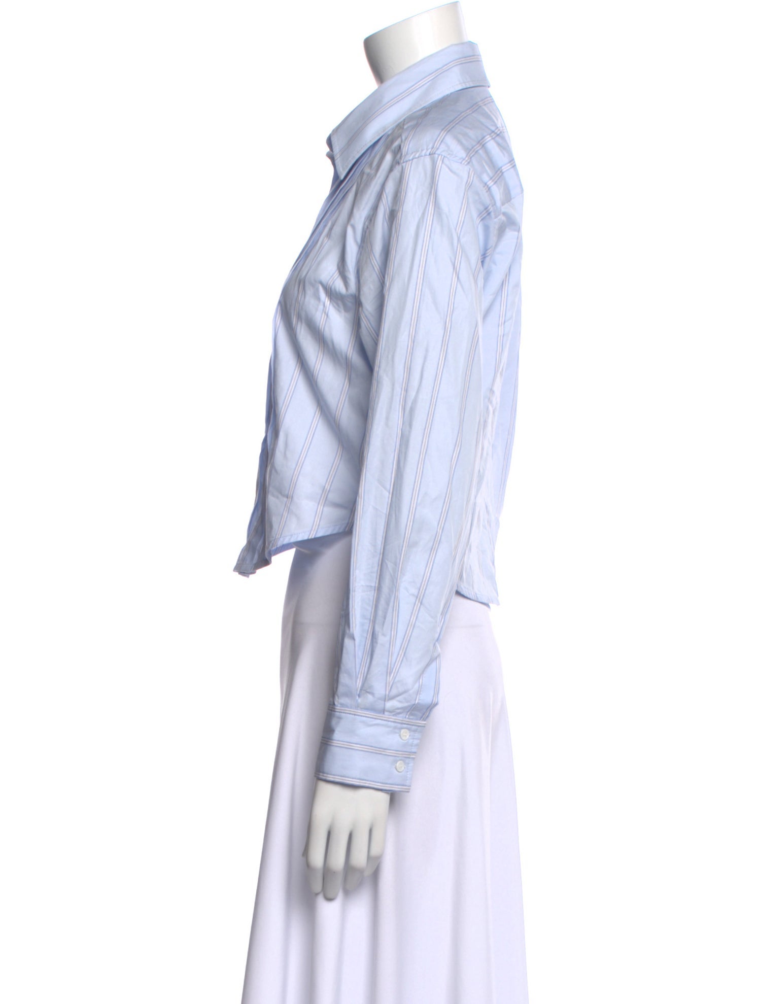 Sandro Striped Long Sleeve Button-Up Top