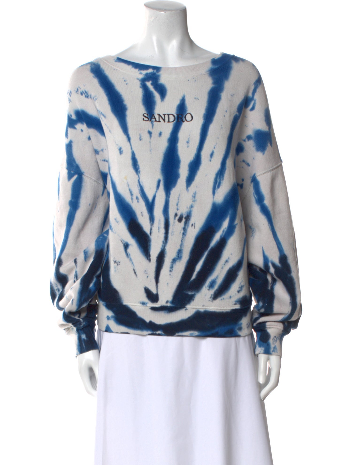 Sandro Tie-Dye Print Bateau Neckline Sweater