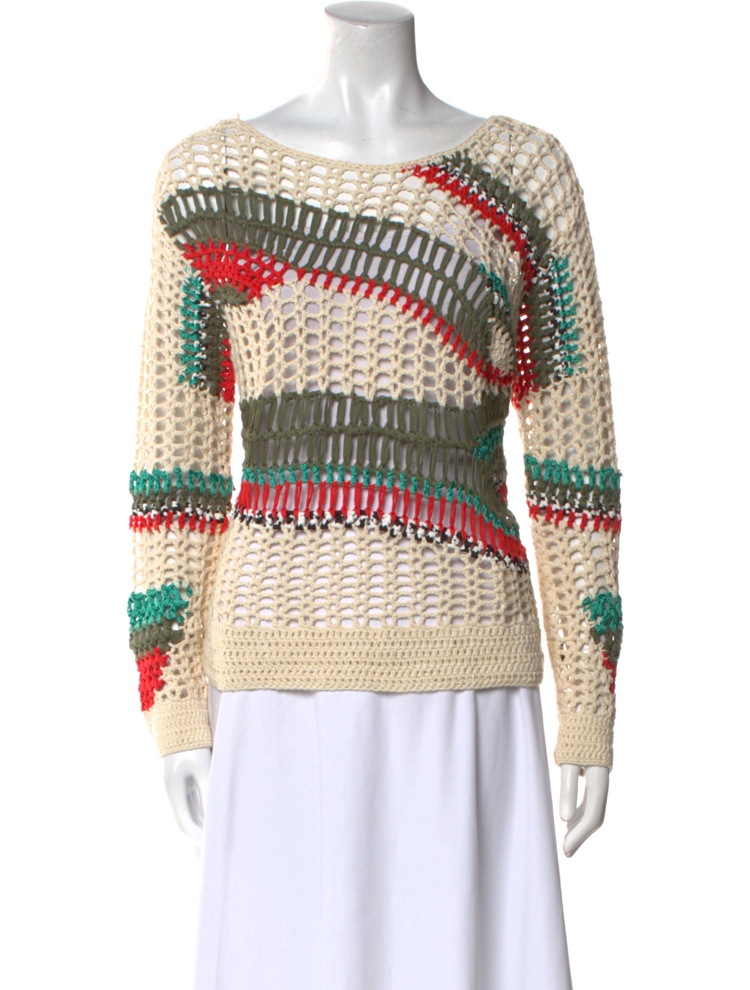 Sandro Striped Bateau Neckline Sweater