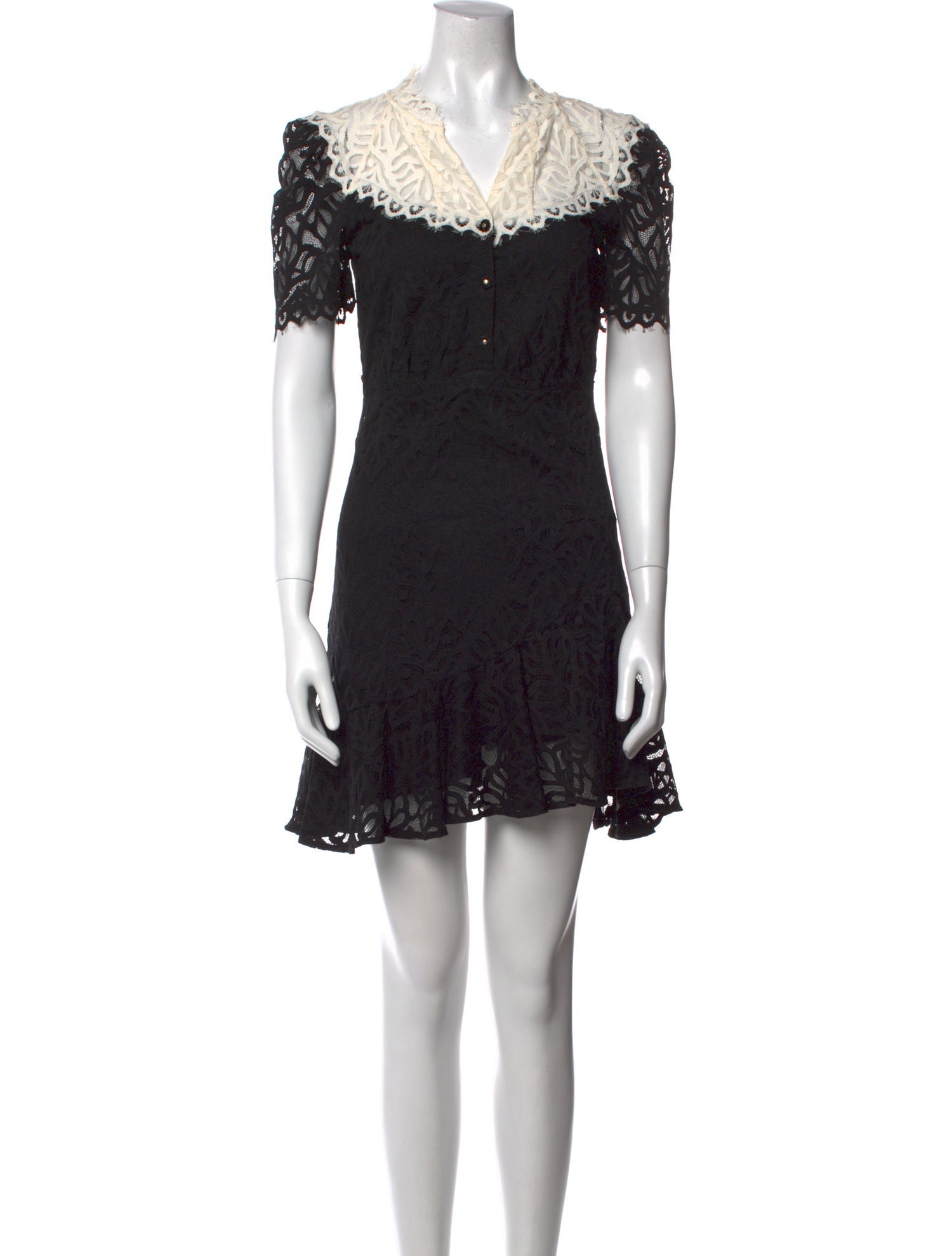 Sandro Lace Pattern Mini Dress
