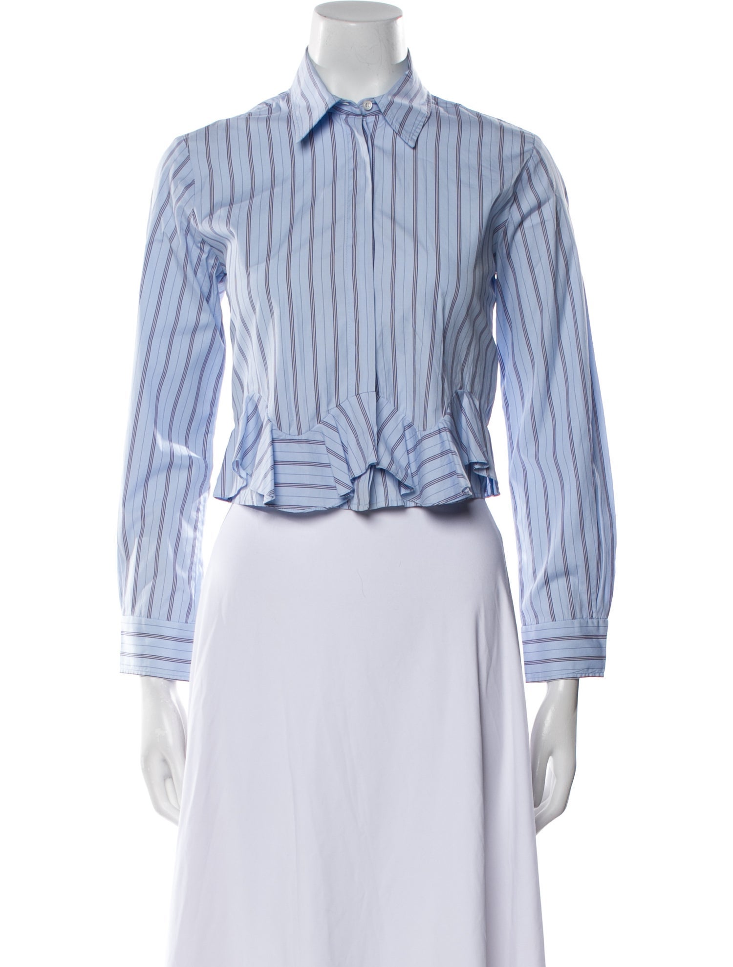 Sandro Striped Long Sleeve Crop Top