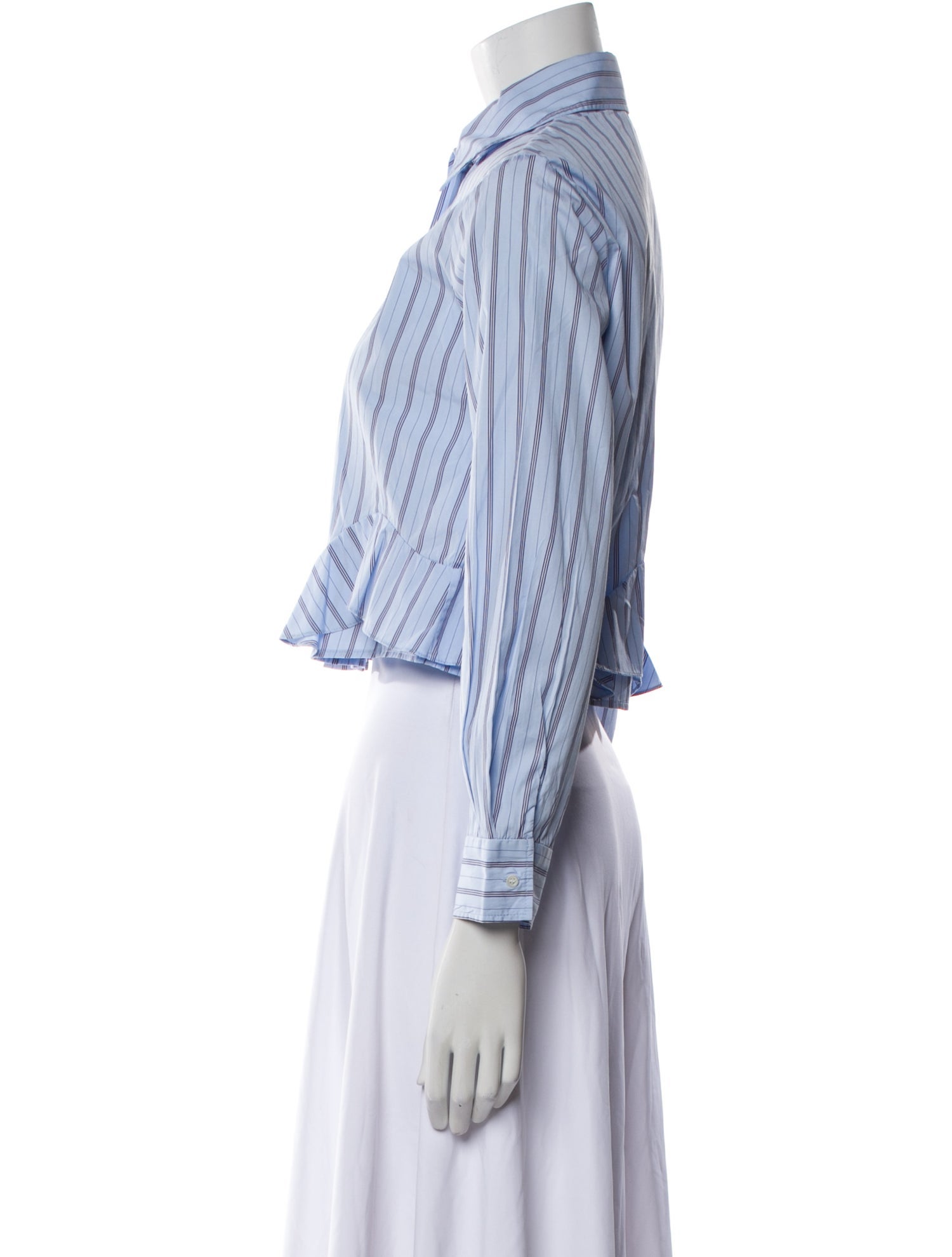 Sandro Striped Long Sleeve Crop Top