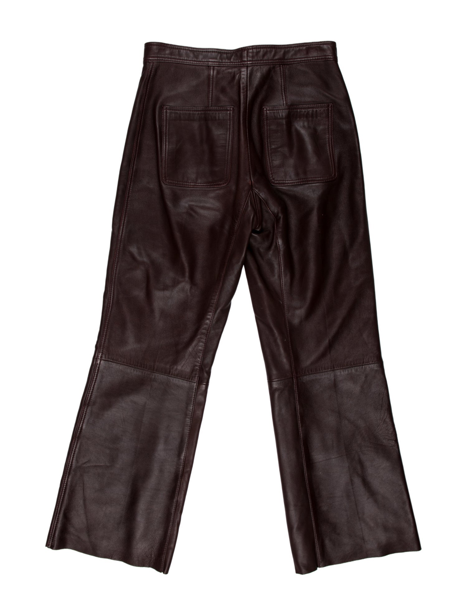 Sandro Lamb Leather Wide Leg Pants