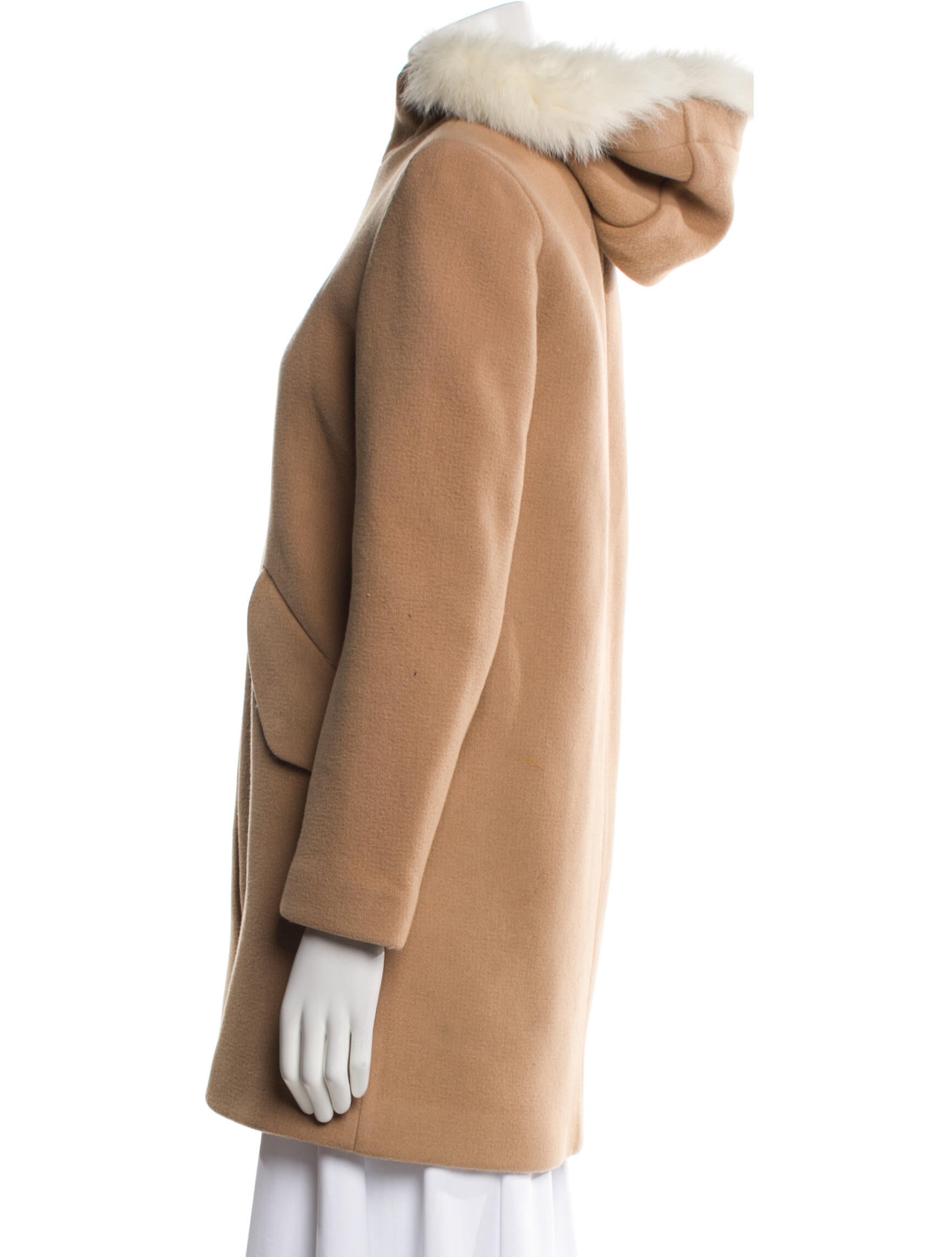 Sandro Wool Fur Coat