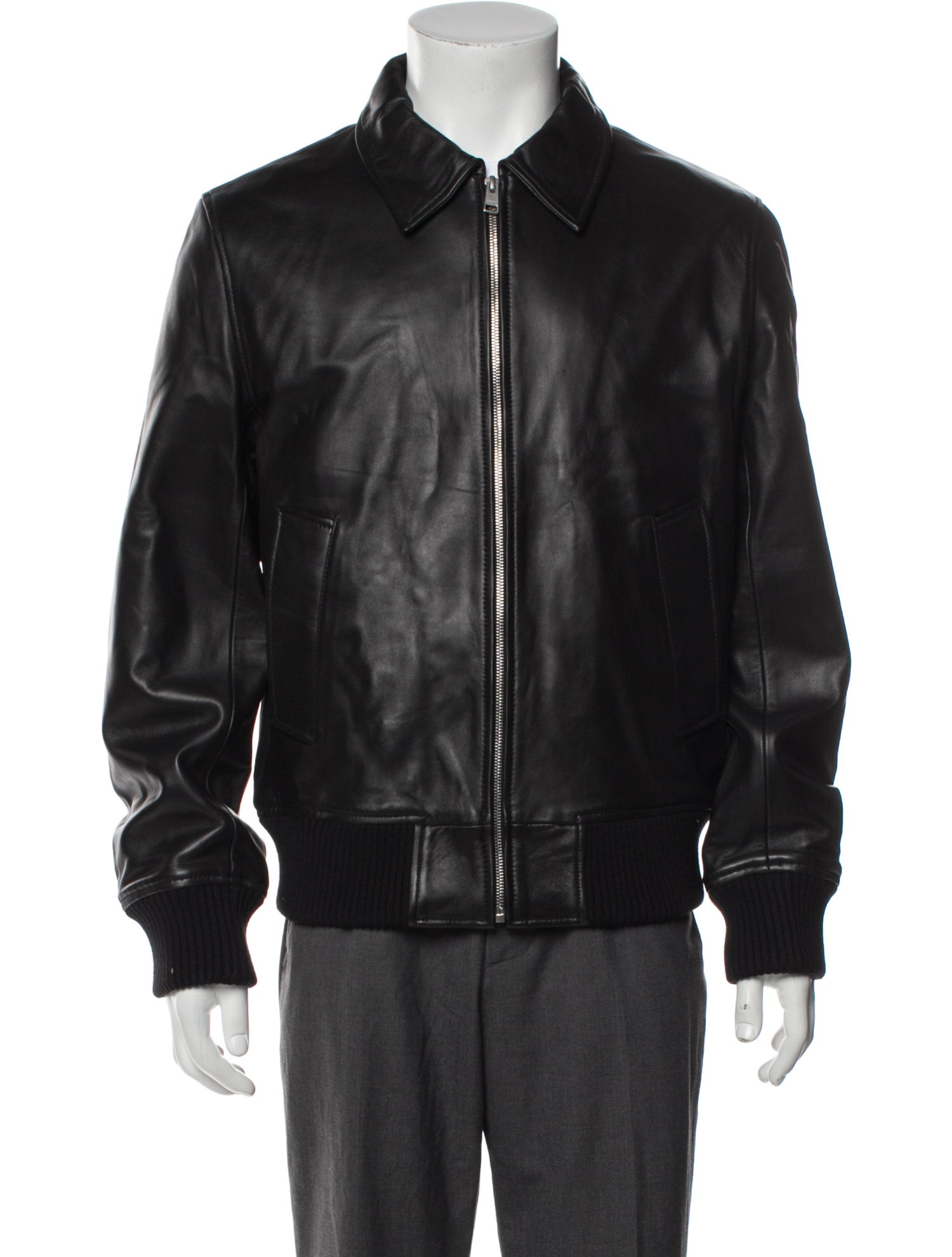 Sandro Leather Bomber Jacket