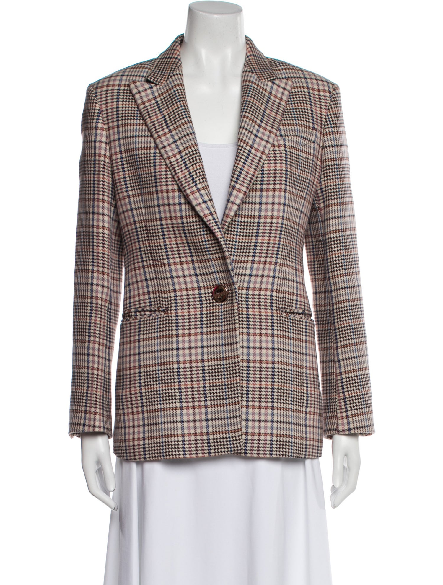 Sandro Plaid Print Blazer
