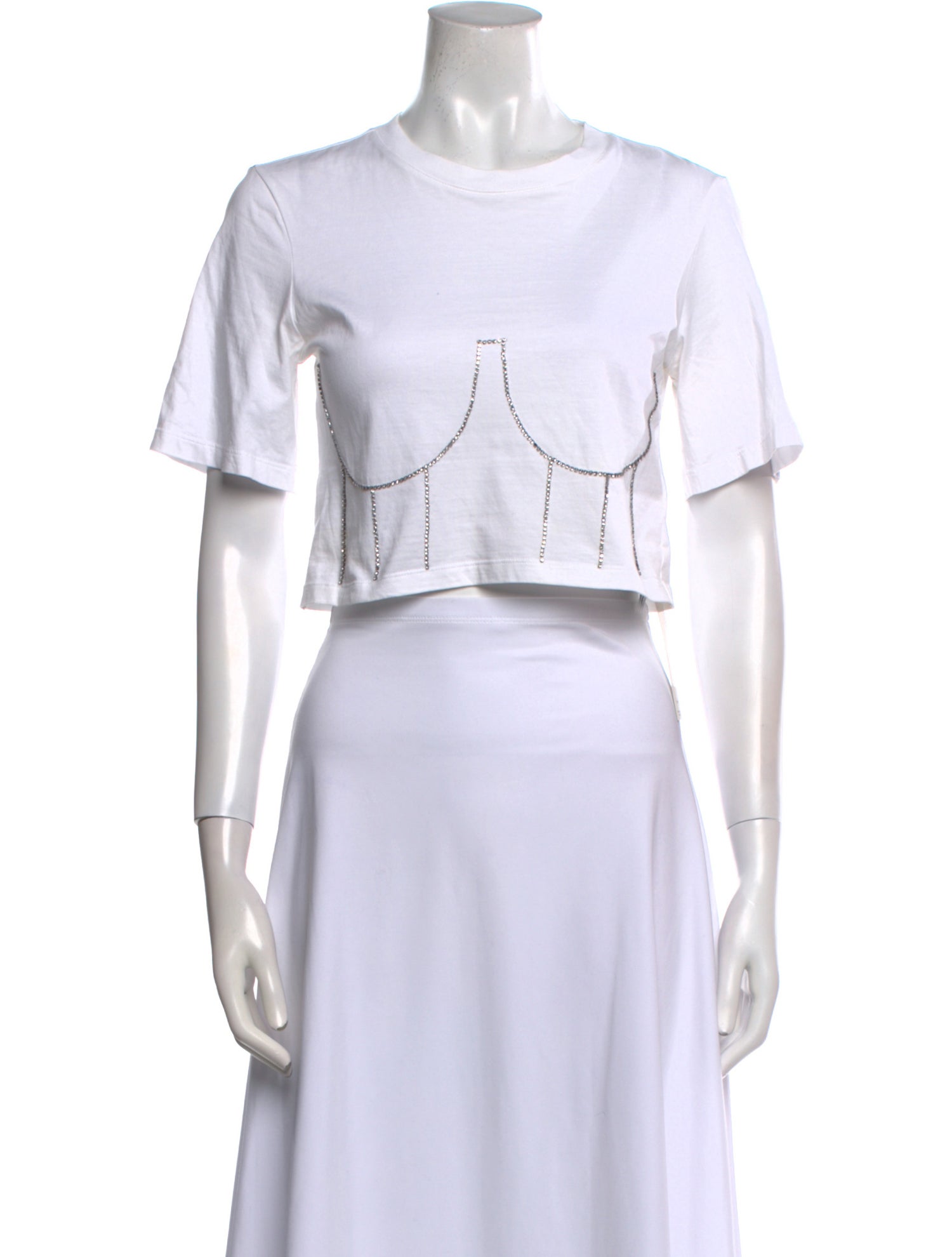 Sandro Crew Neck Short Sleeve Crop Top