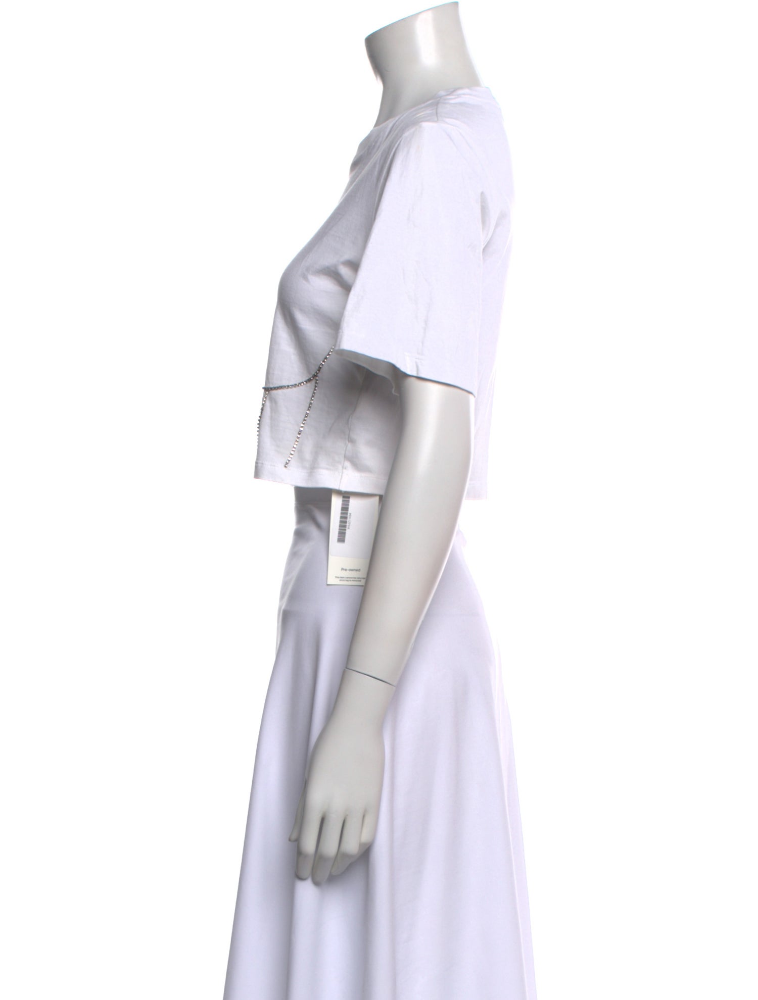 Sandro Crew Neck Short Sleeve Crop Top