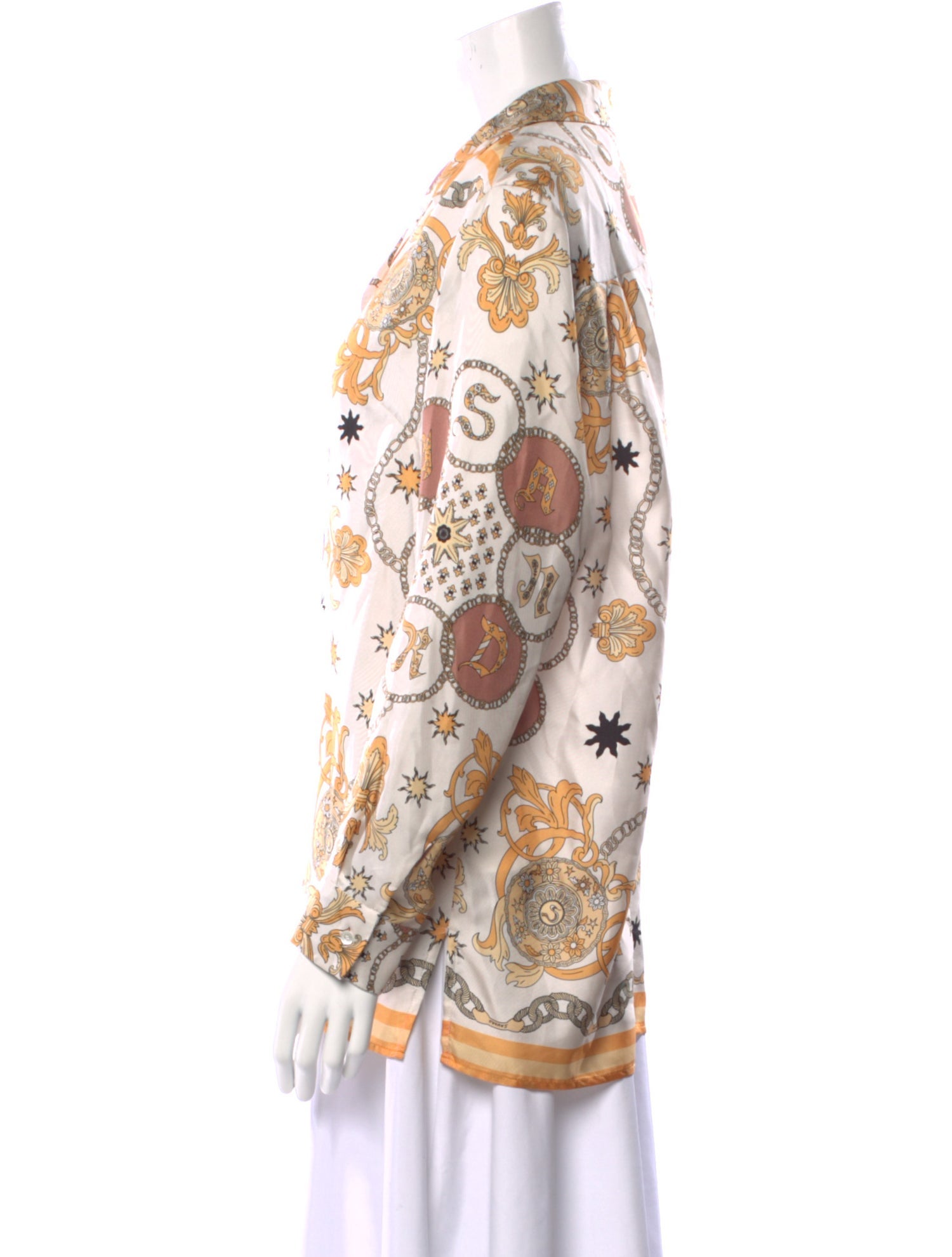 Sandro Silk Paisley Print Button-Up Top