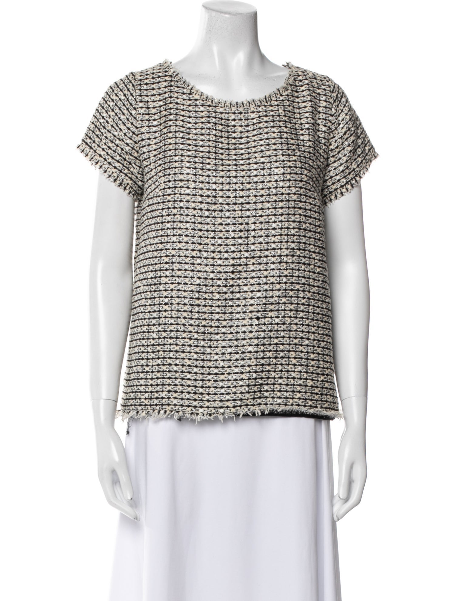 Sandro Printed Scoop Neck Top