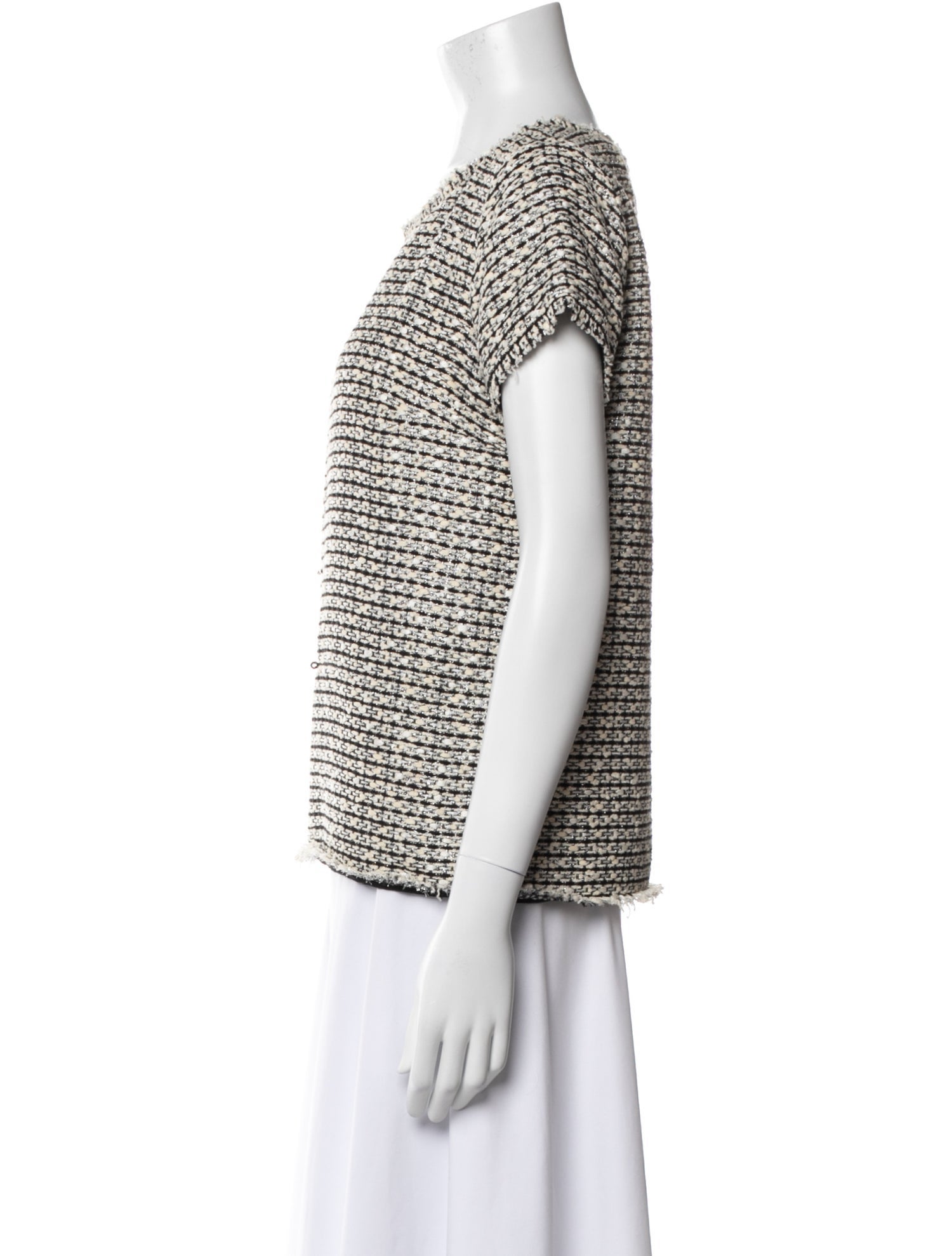 Sandro Printed Scoop Neck Top