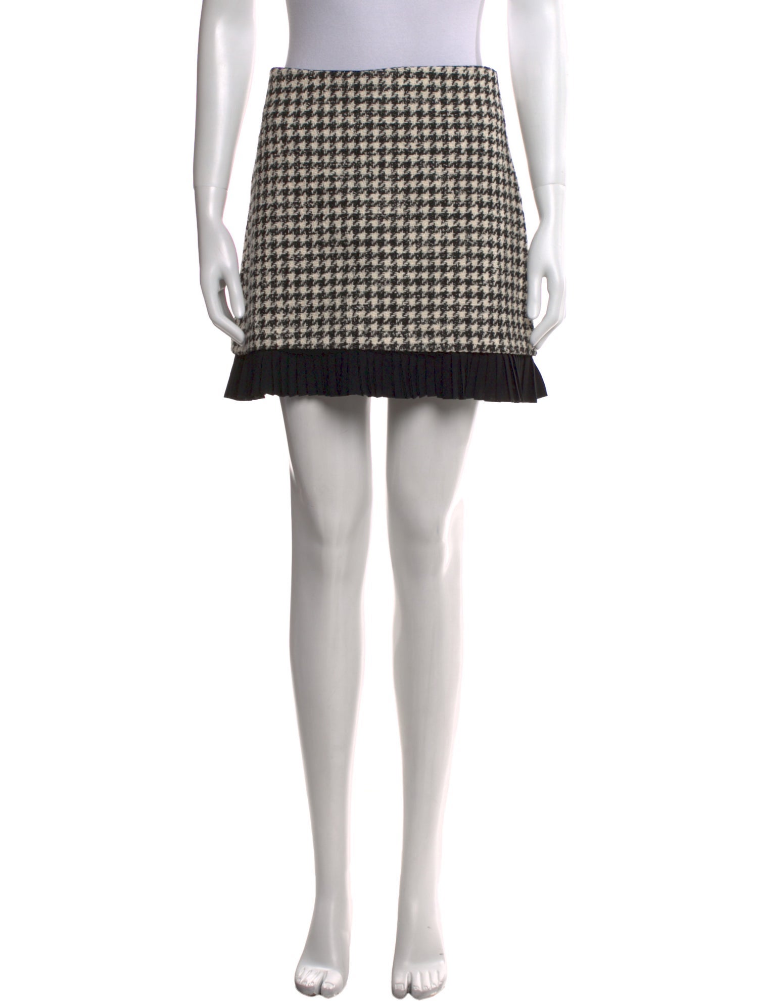 Sandro Houndstooth Print Mini Skirt