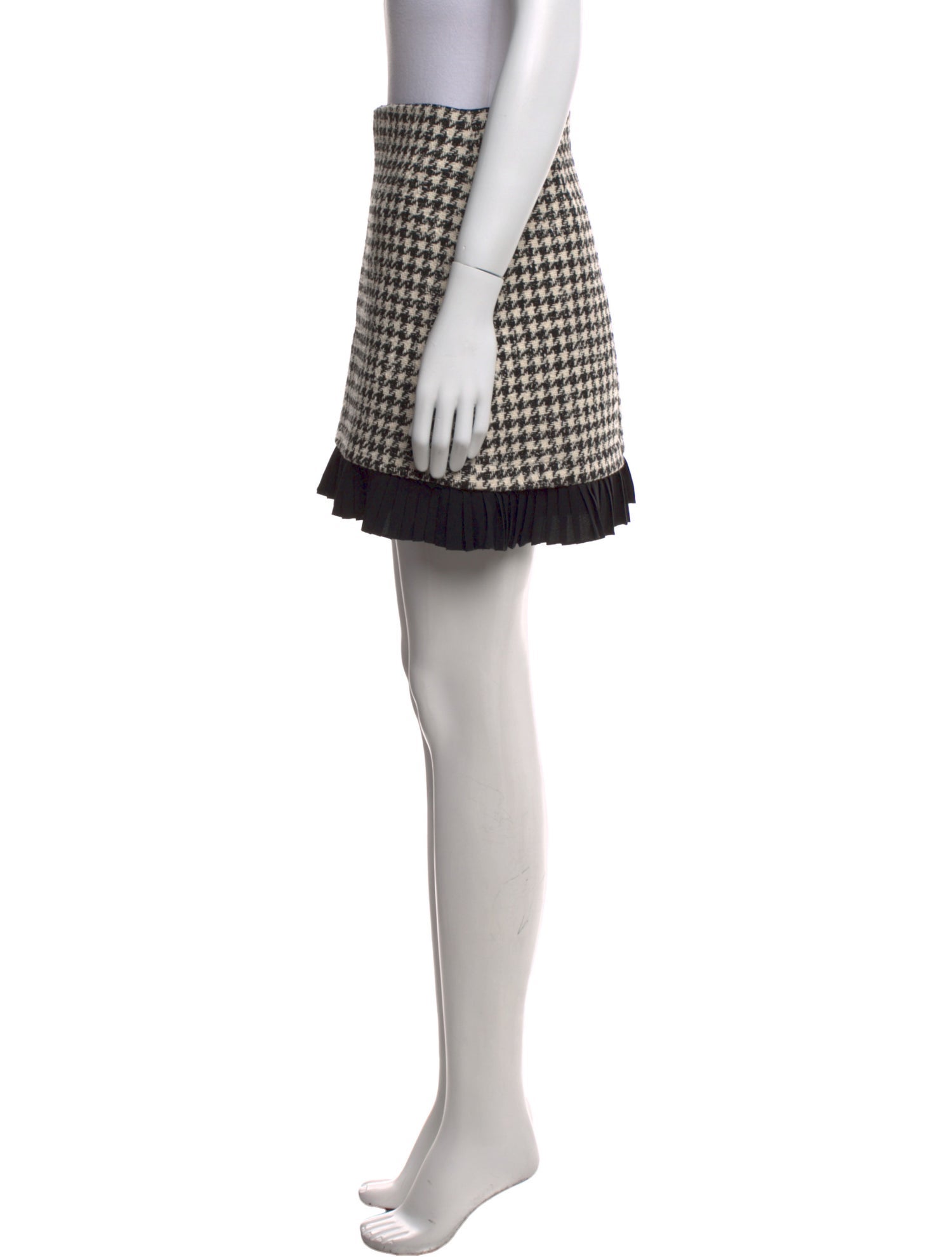 Sandro Houndstooth Print Mini Skirt
