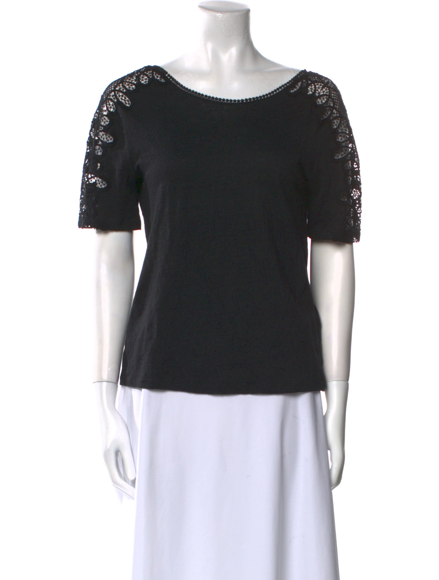 Sandro Linen Scoop Neck T-Shirt