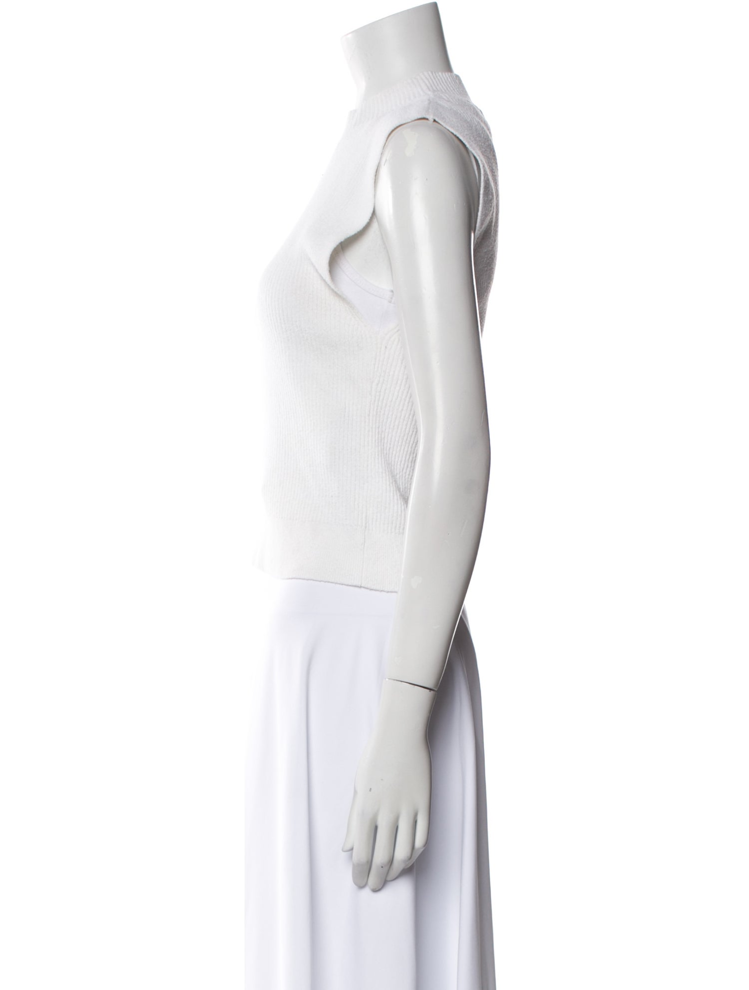 Sandro Mock Neck Sleeveless Crop Top