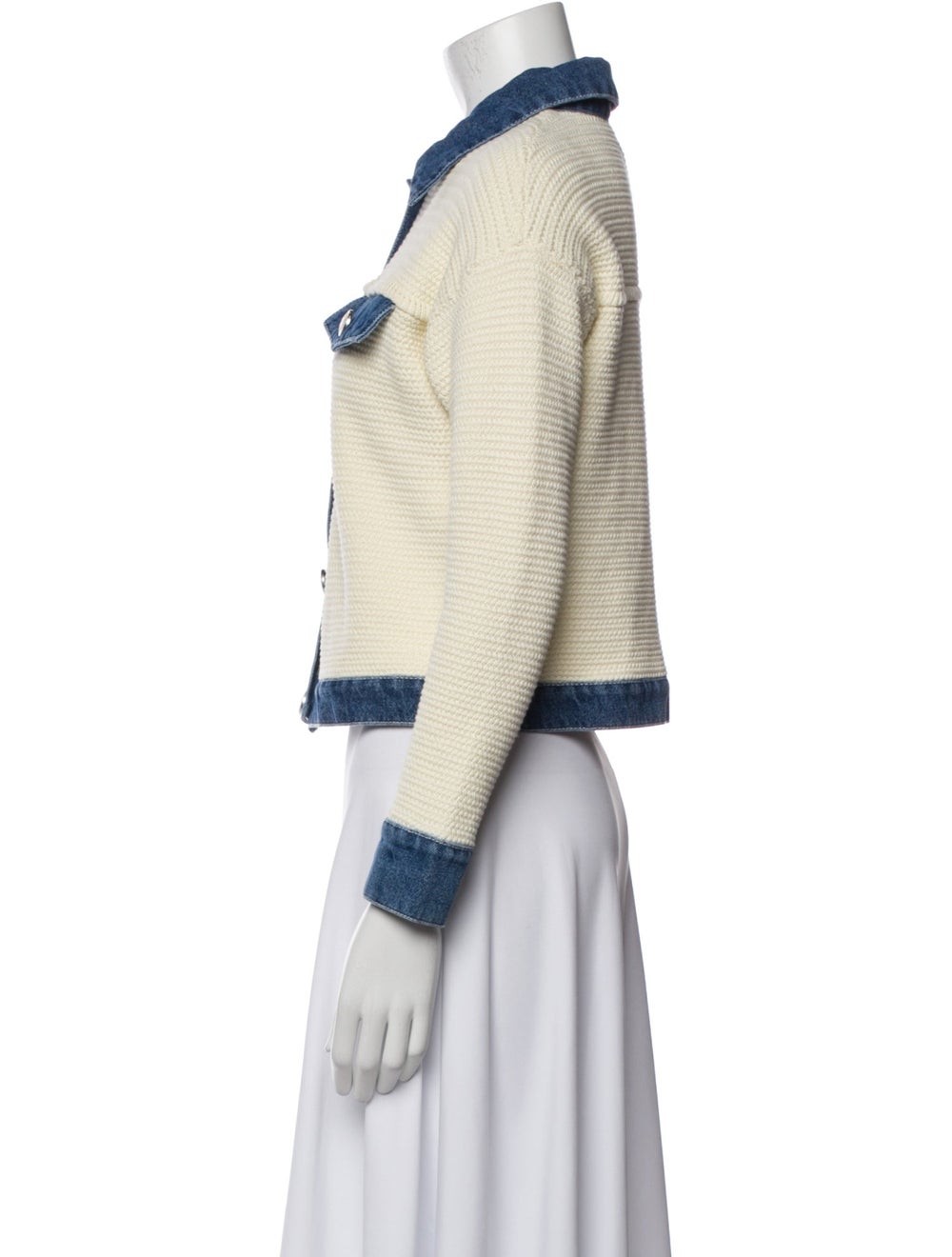 Sandro Jacket Neutrals Colorblock Pattern Pointed… - image 2
