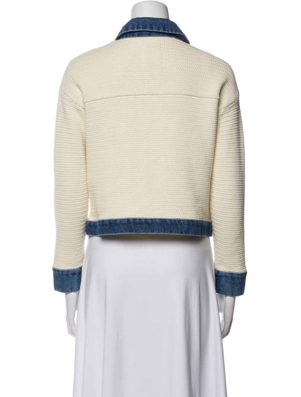 Sandro Jacket Neutrals Colorblock Pattern Pointed… - image 3