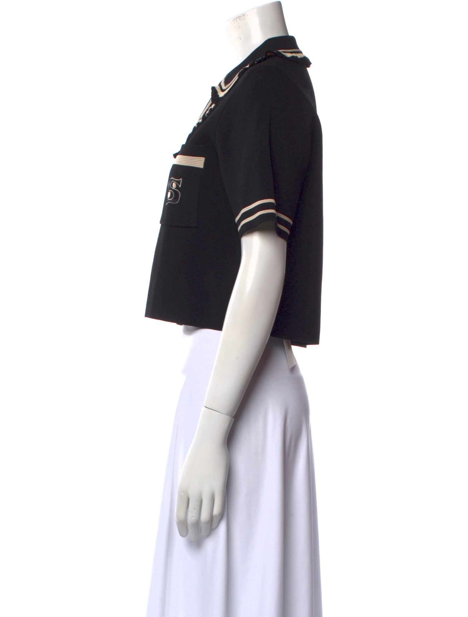 Sandro Short Sleeve Crop Top