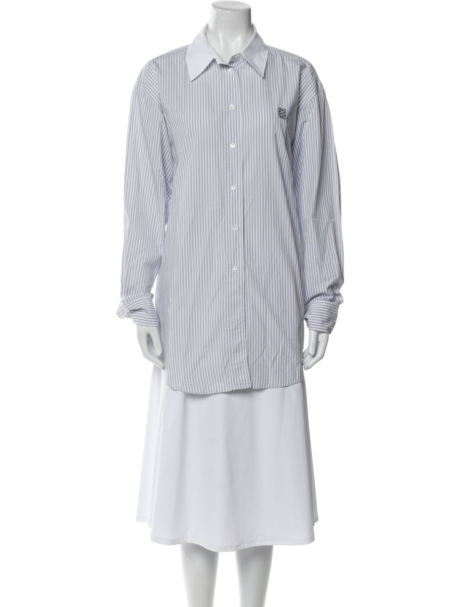 Sandro Striped Long Sleeve Button-Up Top